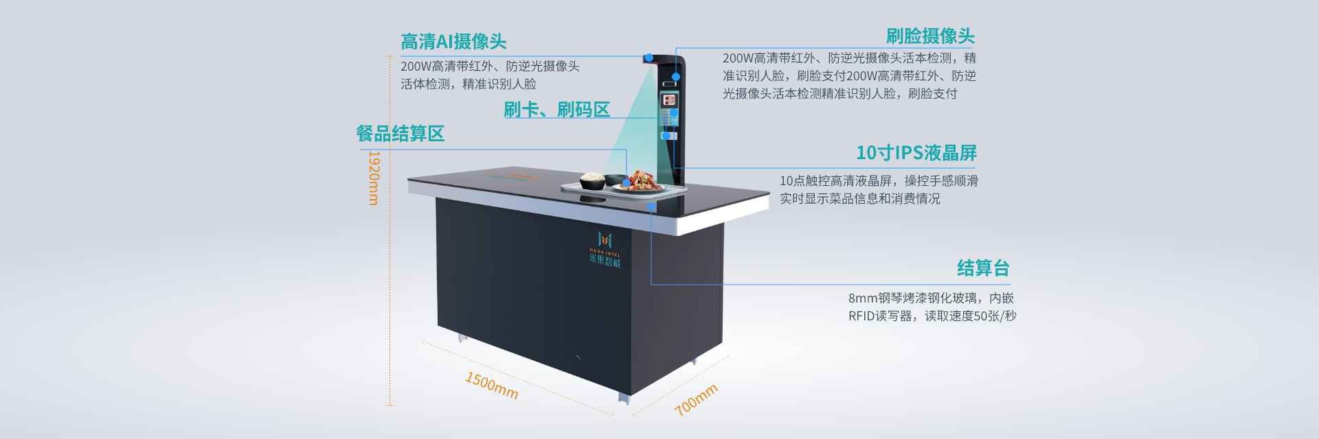 AI视觉结算台细节图